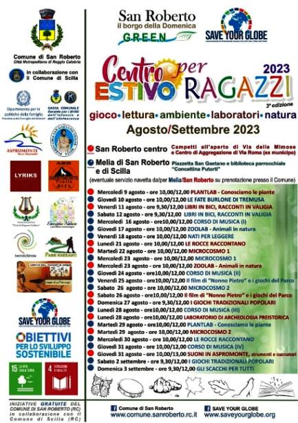 Locandina Centri estivi 2023 San Roberto