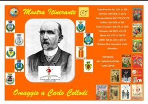 Locandina della mostra itibnerante dedicata Carlo Collodi