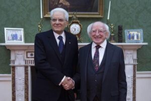 Il Presidente Sergio Mattarella con il Presidente d’Irlanda Michael Higgins