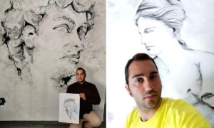 L'Artista casalino, Kevin Serafini, in due distinti momenti espositivi della sue opere