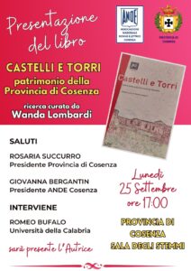 La locandina della presentazione del Libro-Ricerca di W. Lombardi a Cosenza