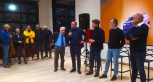 Orazio Totani, il sindaco Pierluigi Biondi, Marco Signori, Tito e Silvio Totani