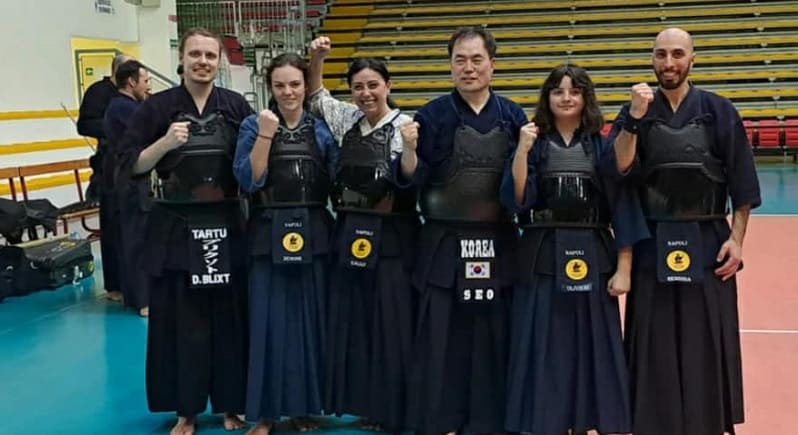 Gli atleti di Samurai Academy con il Maestro Nam Cheol Seo , 8° dan dalla Corea