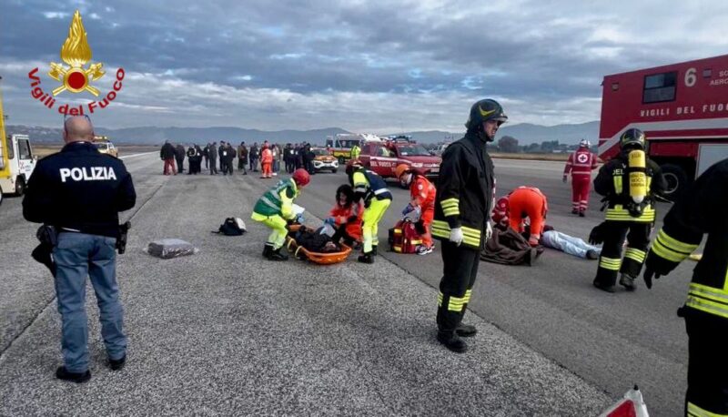 Esercitazione di emergenza aerea all’aeroporto di San Francesco d’Assisi